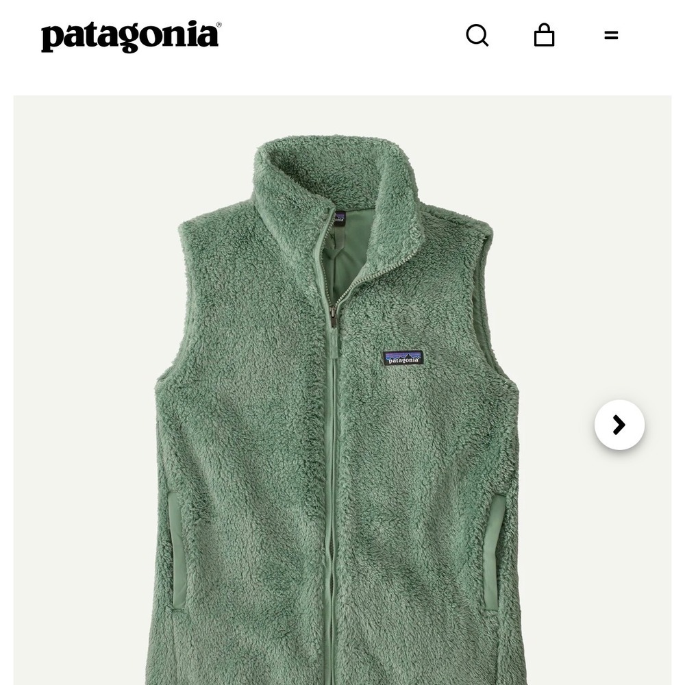 Patagonia Los Gatos Fleece Vest Womens Large Green Full Zip